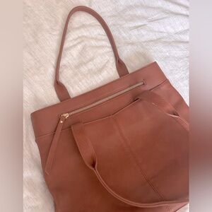 Lined Faux Leather Bag